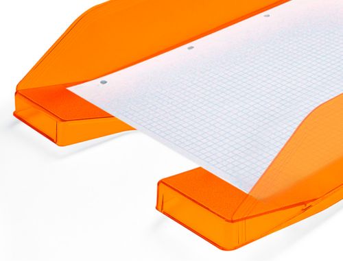Tabuleiro de secretaria q-connect plastico laranja transparente , Q-connect , 36188 , 5705831042018